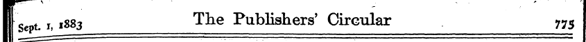 * - ' , Ir Sept- 1,1883 ^ke Publishers' ...