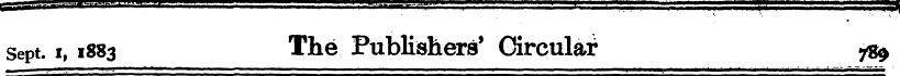 sept, i, 1883 The Publishers' Circular ^