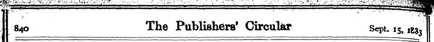 840 The Publishers' Circular Sept. 15, ^