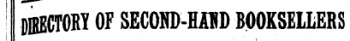 I DffiECTOKY OF SECOHD-HJffiD BOOKSELLERS