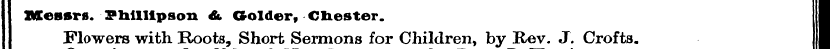MCessrs. ?hlllipson A. Golder, Chester. ...