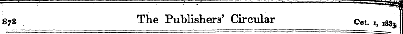 I --JJJ s 7 8 The Publishers' Circular O...