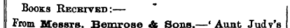 Books Received:— From Annual ^™ Messrs m...
