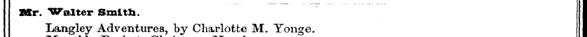 Mr. Walter Smith. I Langley Adventures, ...