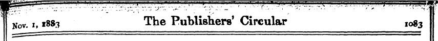 Nov. 1,18*3 The Publishers 1 Circular lo...
