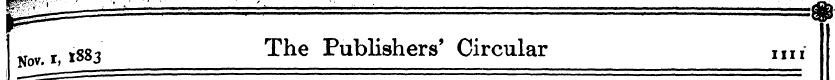 Nov r x883 The Publishers' Circular ,„,-