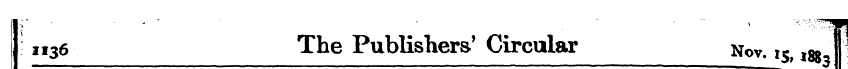 I n 36 The Publishers' Circular Nov# I5 ...