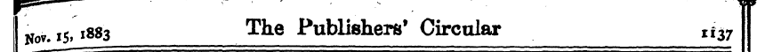 Nov. 15,1883 The Publishera f Circular t...