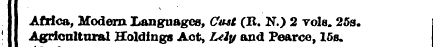 Africa, Modern Languages, Oust (B. N.) 2...