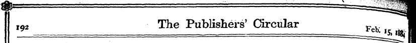 r92 The Publishers' Circular Feb . j