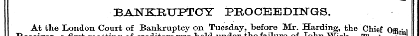 BANKRUPTCY PROCEEDINGS. Receiver At the ...