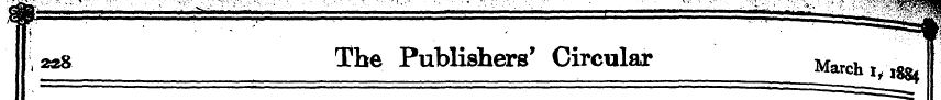 ** The Publishers' Circular March i,,^