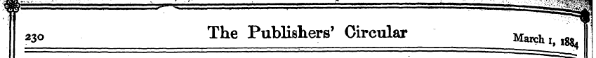 23o The Publishers' Circular M"* i, «iJ