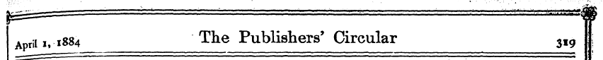 April i, 1884 The Publishers' Circular 5...
