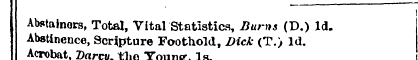 I Abstainers, Total, Vital Statistics, B...