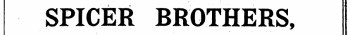 SPICER BROTHERS, 19 NEW BRIDGE STREET, LONDON, E.C.