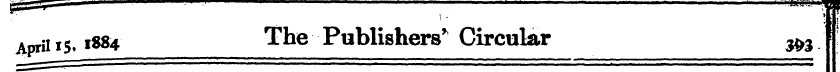 April 15,1S84 1^e Publishers * Circular ...