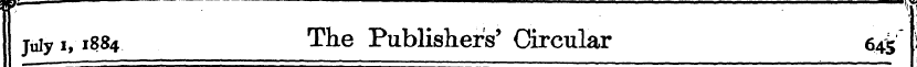 July i, 1884 The Publishers' Circular 64...