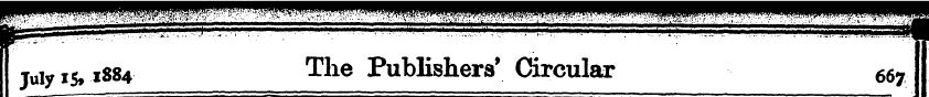 July 15,1884 The Publishers' Circular 66...