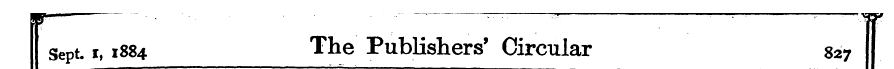 Sept. r, 1884 The Publishers' Circular 8...
