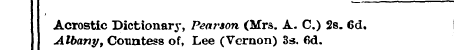 Acrostic Dictionary, Pearson (Mrs. A. C....