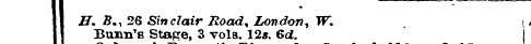 H. ff., 26 Sinclair Road% London, W, t B...