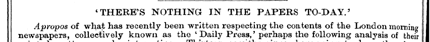 'THERE'S NOTHING IN THE PAPERS TO-DAY.' ...
