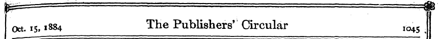 Oct. 15,1884 The Publishers' Circular IO...