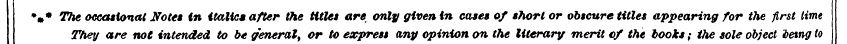 %* The occasional Note* in italics after...