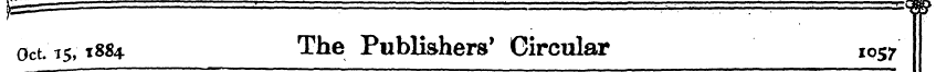 Oct. 15,1884 The Publishers' Circular 10...