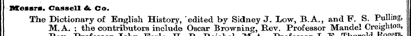 Messrs. Cassell & Co. The M Dictionary ....