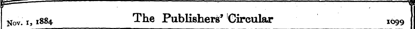 Nov. i, 1884 The Publishers' Circular 10...