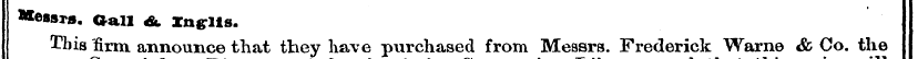 Messrs . aall <Sc Ing^lls. This firm ann...