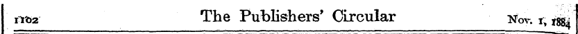 I nt>2 The Publishers' Circular Nov. * ,...
