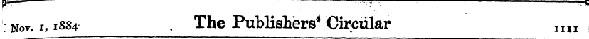 3—— —-T- S Nov. r, 1884 . The Publishers...