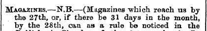 Magazines the 27th . , — or N , . if B.—...