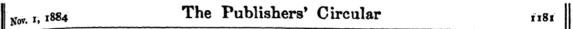 Nov. i1884 The Publishers* Circular ng! ...