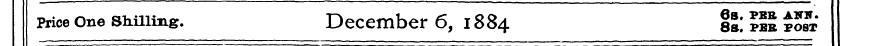 Price One shilling. December 6, 1884 || ...