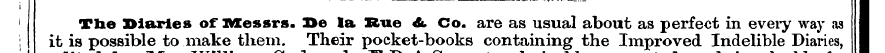 1 The ]>iarles of Messrs. !>e la Rue A. ...