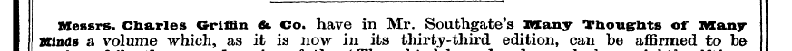 Messrs. Charles Griffin &. Co. have in M...