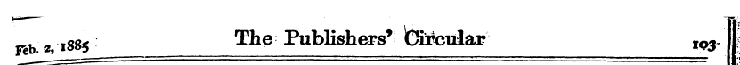 Feb. * ,«885 The Publishers' bircular tP...