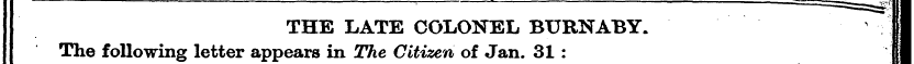 THE LATE COLONEL BTJRNABY. II I The foll...