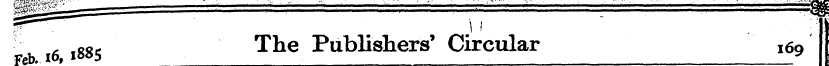 Feb. 16 , , io oo »5 c The Publishers' C...