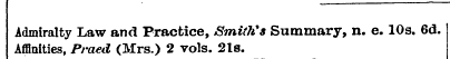 Admiralty Law and Practice, Smith's Summ...