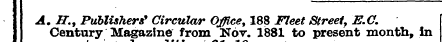 A. Century H., Publishers Magazine * Cir...