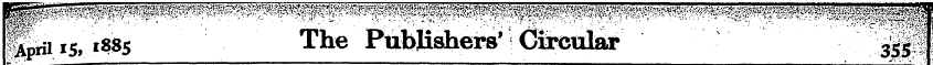 Illpplllp^ 11^1 ,5,1885 The Publishers' ...