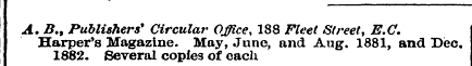 A. B., Publishers* Circular Office, 188 ...