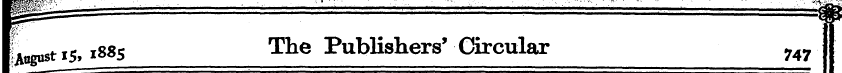 1^5, *885 The Publishers' Circular 747