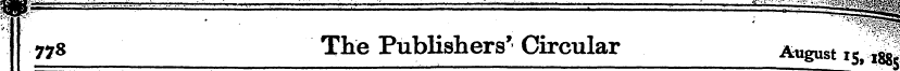 778 The Publishers' Circular August 15, ...