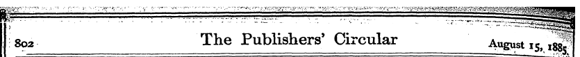 802 The Publishers' Circular August 15, ...